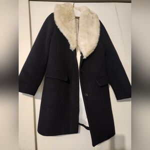 Wilfred wool and cashmere coat with fur collar